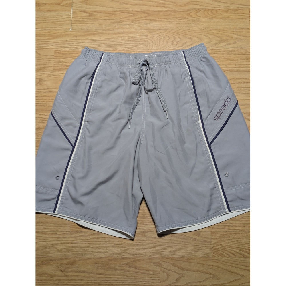 Speedo Mens Swim Trunks Board Shorts Gray Small
